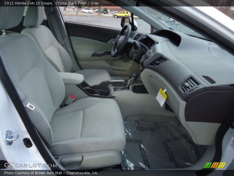 Crystal Black Pearl / Gray 2012 Honda Civic LX Coupe