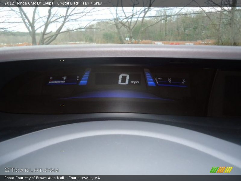 Crystal Black Pearl / Gray 2012 Honda Civic LX Coupe