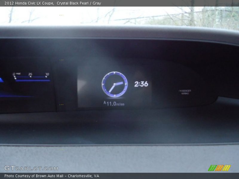 Crystal Black Pearl / Gray 2012 Honda Civic LX Coupe