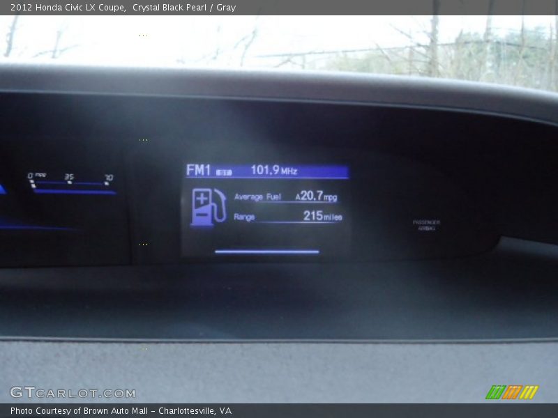 Crystal Black Pearl / Gray 2012 Honda Civic LX Coupe