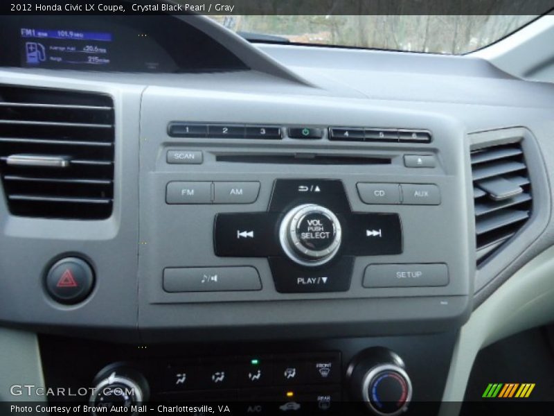 Crystal Black Pearl / Gray 2012 Honda Civic LX Coupe