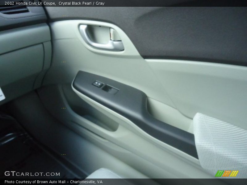 Crystal Black Pearl / Gray 2012 Honda Civic LX Coupe