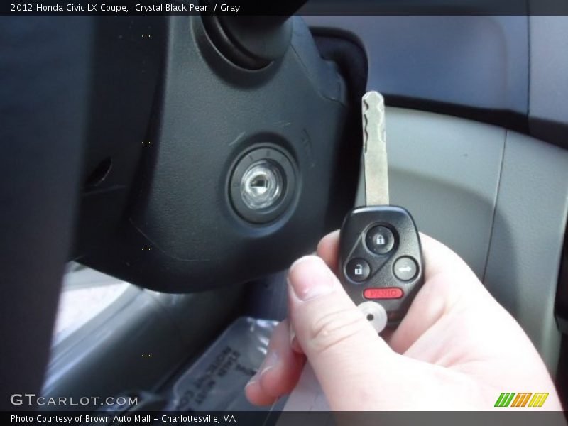 Crystal Black Pearl / Gray 2012 Honda Civic LX Coupe