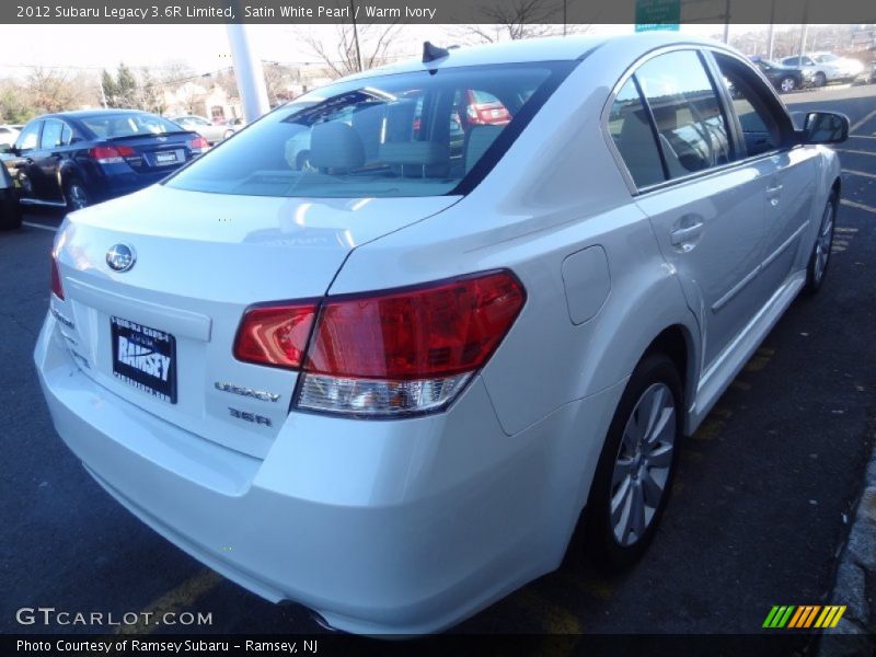 Satin White Pearl / Warm Ivory 2012 Subaru Legacy 3.6R Limited