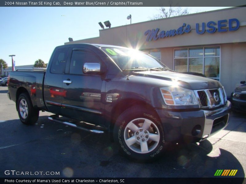 Deep Water Blue/Green / Graphite/Titanium 2004 Nissan Titan SE King Cab