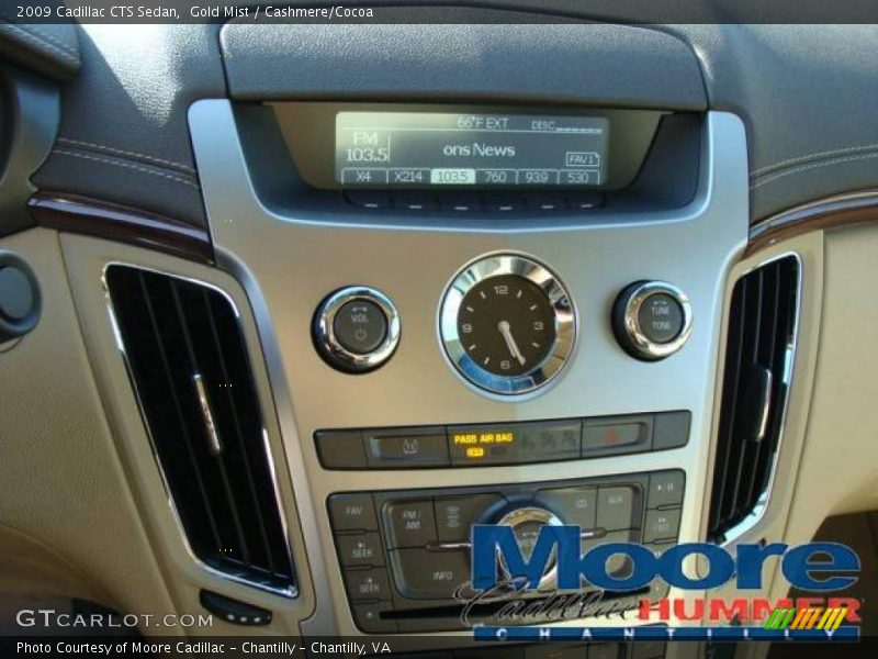 Gold Mist / Cashmere/Cocoa 2009 Cadillac CTS Sedan