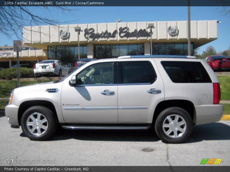 Gold Mist / Cocoa/Cashmere 2009 Cadillac Escalade AWD