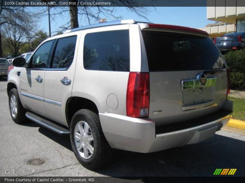 Gold Mist / Cocoa/Cashmere 2009 Cadillac Escalade AWD