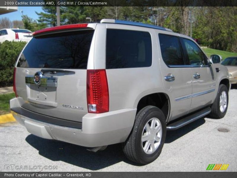 Gold Mist / Cocoa/Cashmere 2009 Cadillac Escalade AWD
