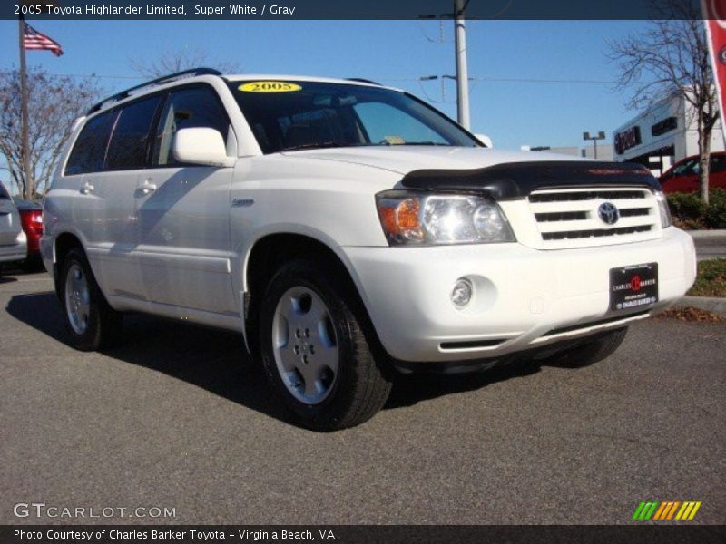 Super White / Gray 2005 Toyota Highlander Limited