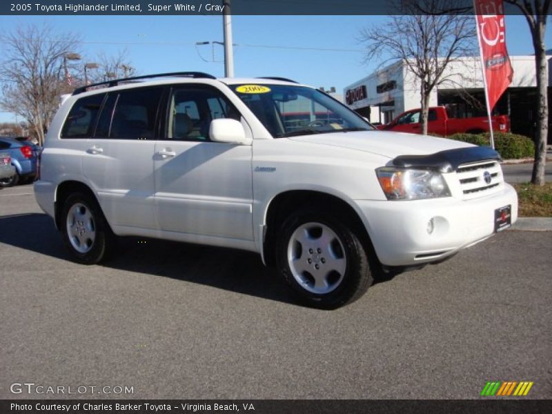 Super White / Gray 2005 Toyota Highlander Limited