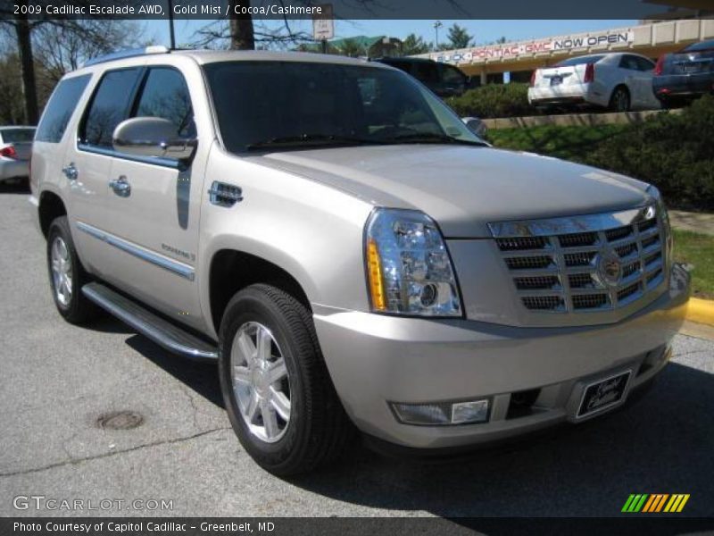 Gold Mist / Cocoa/Cashmere 2009 Cadillac Escalade AWD