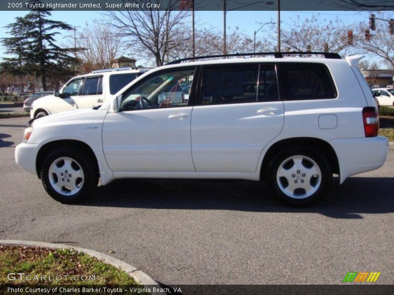 Super White / Gray 2005 Toyota Highlander Limited