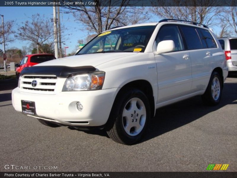 Super White / Gray 2005 Toyota Highlander Limited