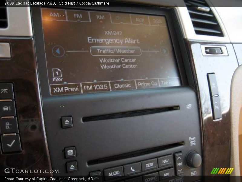 Gold Mist / Cocoa/Cashmere 2009 Cadillac Escalade AWD