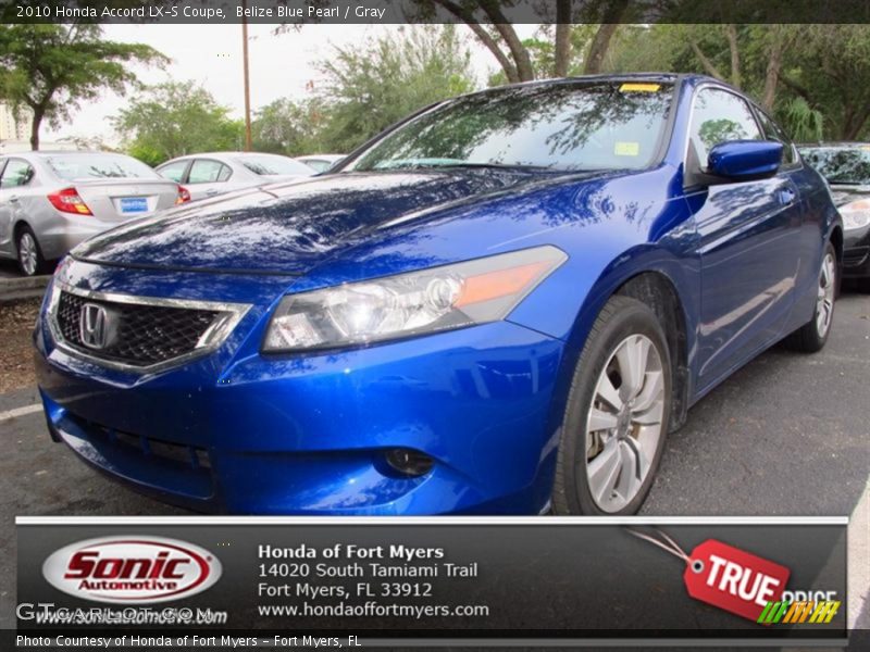 Belize Blue Pearl / Gray 2010 Honda Accord LX-S Coupe