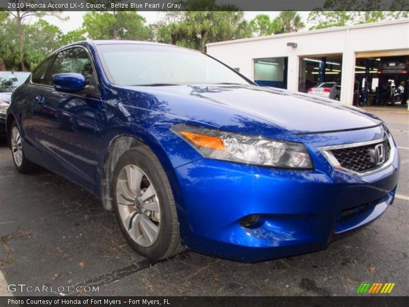 Belize Blue Pearl / Gray 2010 Honda Accord LX-S Coupe