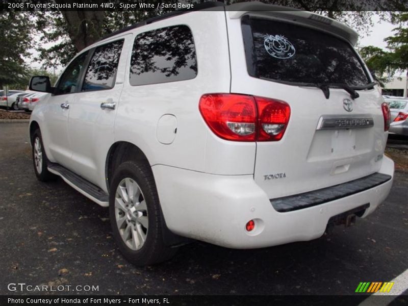 Super White / Sand Beige 2008 Toyota Sequoia Platinum 4WD