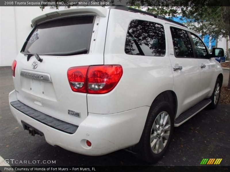 Super White / Sand Beige 2008 Toyota Sequoia Platinum 4WD