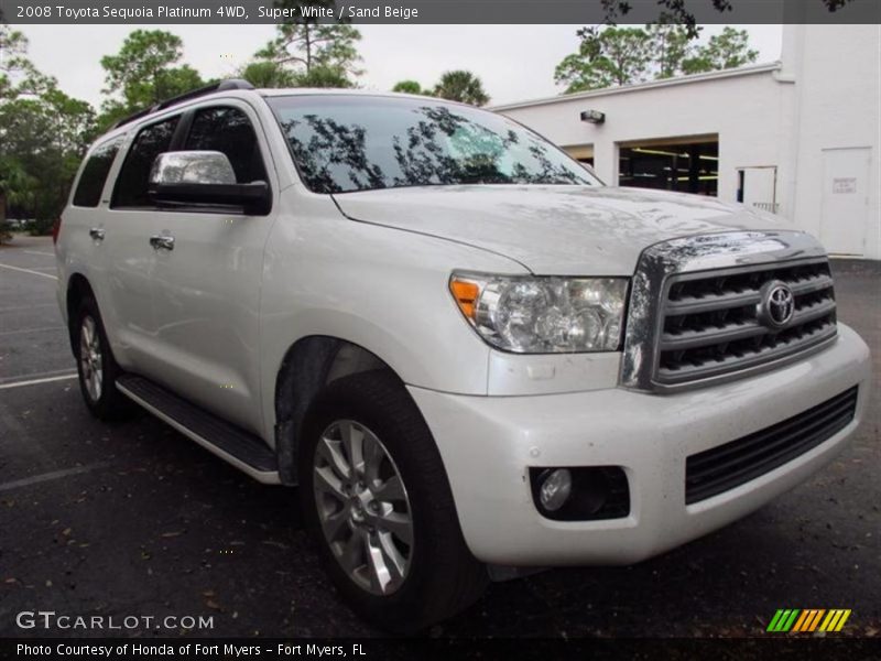 Super White / Sand Beige 2008 Toyota Sequoia Platinum 4WD