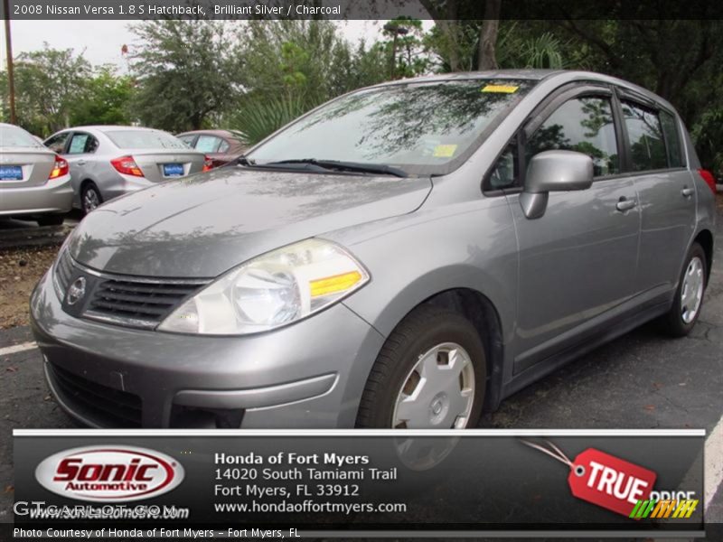 Brilliant Silver / Charcoal 2008 Nissan Versa 1.8 S Hatchback