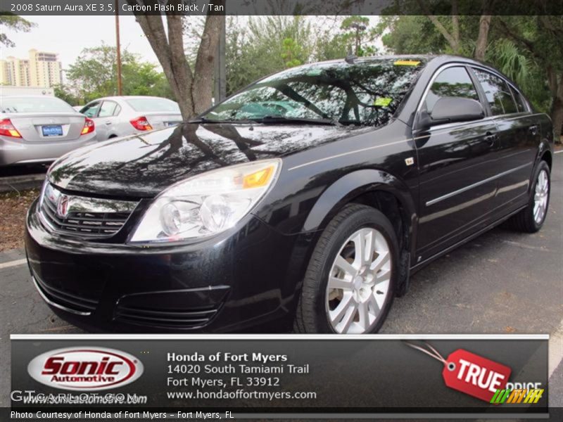 Carbon Flash Black / Tan 2008 Saturn Aura XE 3.5