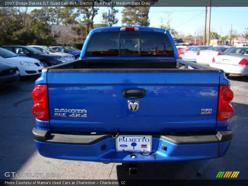 Electric Blue Pearl / Medium Slate Gray 2007 Dodge Dakota SLT Quad Cab 4x4