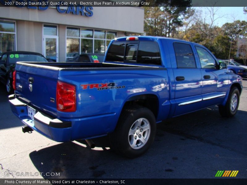 Electric Blue Pearl / Medium Slate Gray 2007 Dodge Dakota SLT Quad Cab 4x4