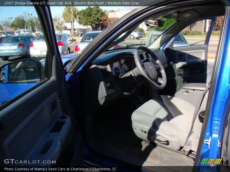 Electric Blue Pearl / Medium Slate Gray 2007 Dodge Dakota SLT Quad Cab 4x4