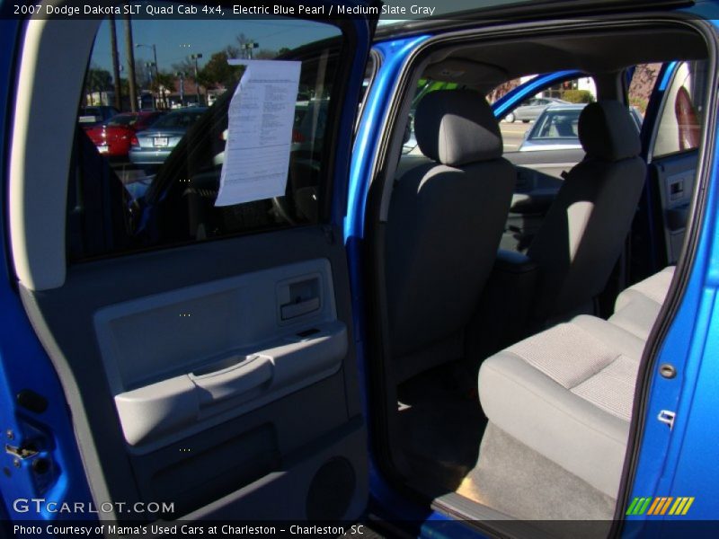 Electric Blue Pearl / Medium Slate Gray 2007 Dodge Dakota SLT Quad Cab 4x4
