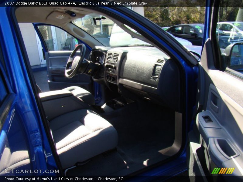 Electric Blue Pearl / Medium Slate Gray 2007 Dodge Dakota SLT Quad Cab 4x4