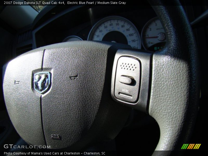 Electric Blue Pearl / Medium Slate Gray 2007 Dodge Dakota SLT Quad Cab 4x4