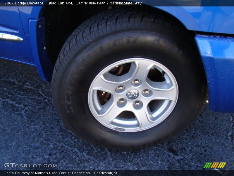 Electric Blue Pearl / Medium Slate Gray 2007 Dodge Dakota SLT Quad Cab 4x4