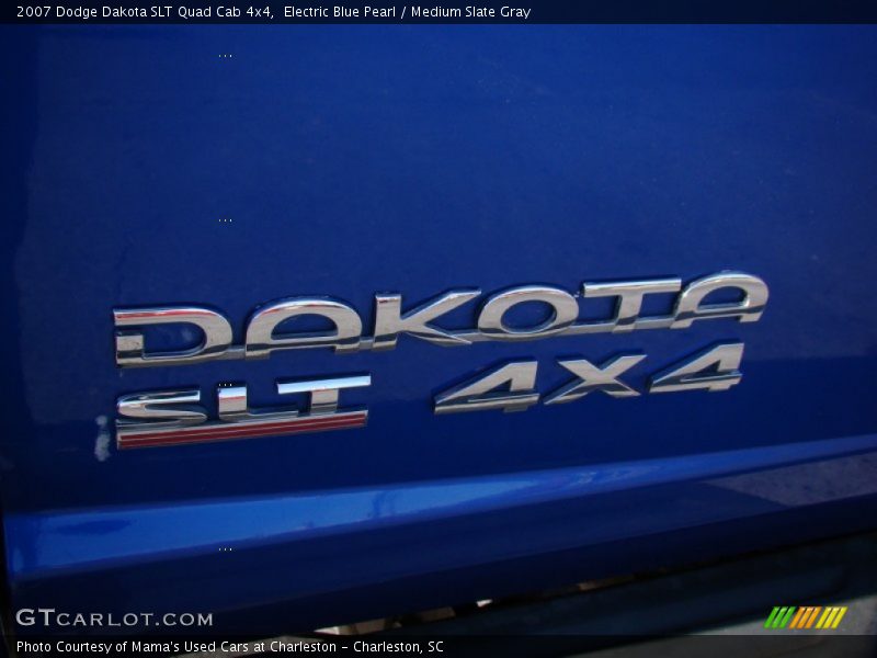 Electric Blue Pearl / Medium Slate Gray 2007 Dodge Dakota SLT Quad Cab 4x4