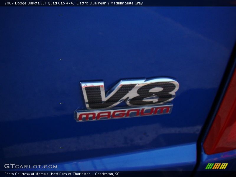 Electric Blue Pearl / Medium Slate Gray 2007 Dodge Dakota SLT Quad Cab 4x4