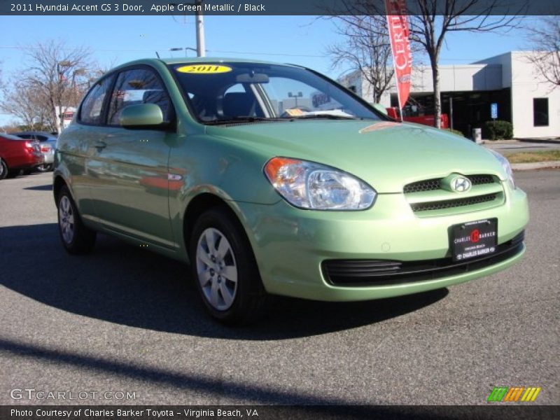 Apple Green Metallic / Black 2011 Hyundai Accent GS 3 Door