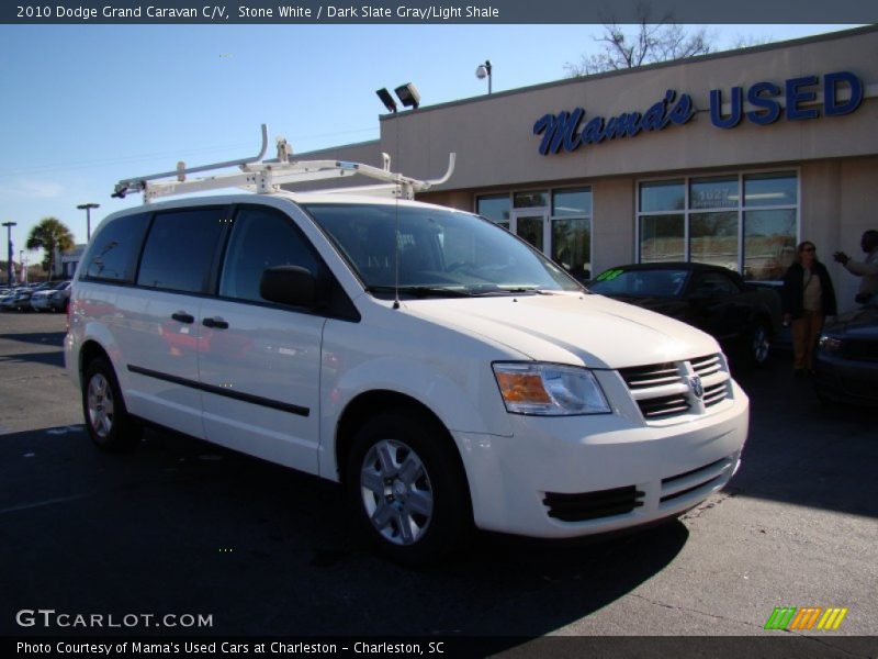 Stone White / Dark Slate Gray/Light Shale 2010 Dodge Grand Caravan C/V