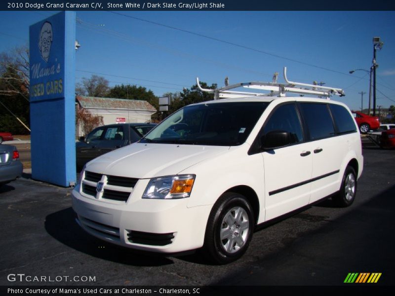 Stone White / Dark Slate Gray/Light Shale 2010 Dodge Grand Caravan C/V