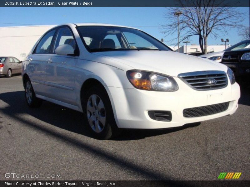 Clear White / Beige 2009 Kia Spectra EX Sedan