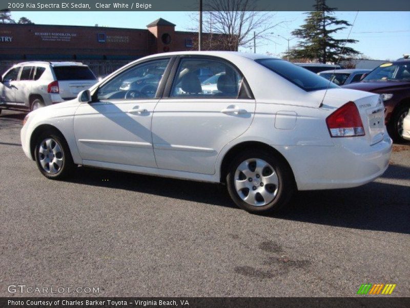 Clear White / Beige 2009 Kia Spectra EX Sedan