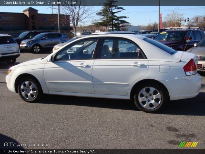 Clear White / Beige 2009 Kia Spectra EX Sedan