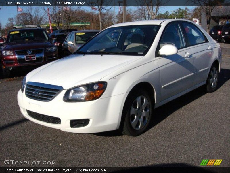 Clear White / Beige 2009 Kia Spectra EX Sedan