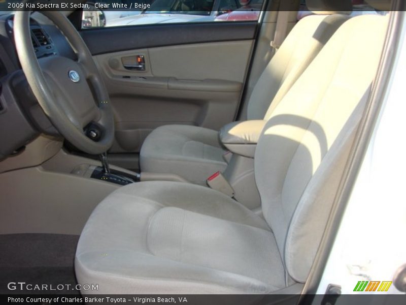 Clear White / Beige 2009 Kia Spectra EX Sedan