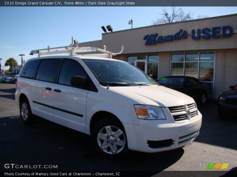 Stone White / Dark Slate Gray/Light Shale 2010 Dodge Grand Caravan C/V