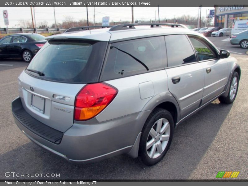 Brilliant Silver Metallic / Dark Charcoal Tweed 2007 Subaru Outback 2.5i Wagon