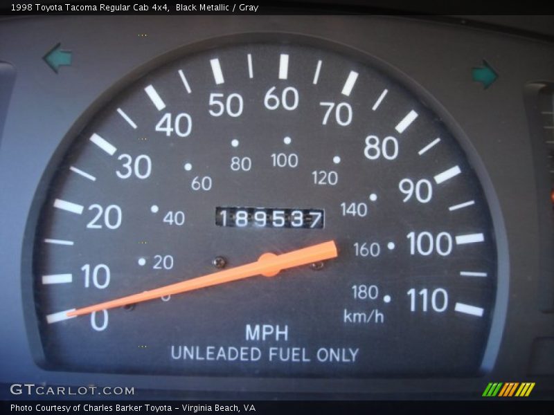 Black Metallic / Gray 1998 Toyota Tacoma Regular Cab 4x4