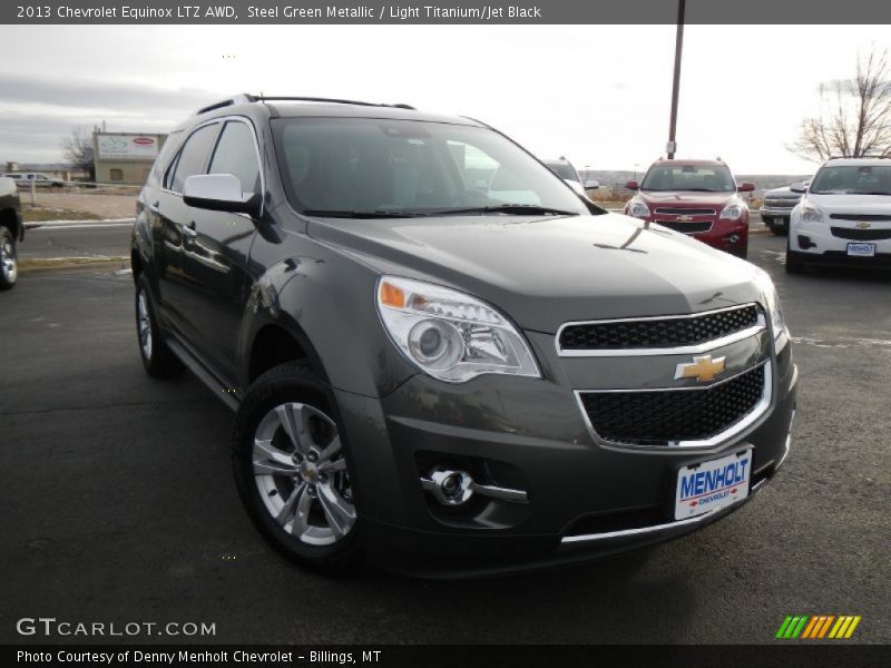 Steel Green Metallic / Light Titanium/Jet Black 2013 Chevrolet Equinox LTZ AWD