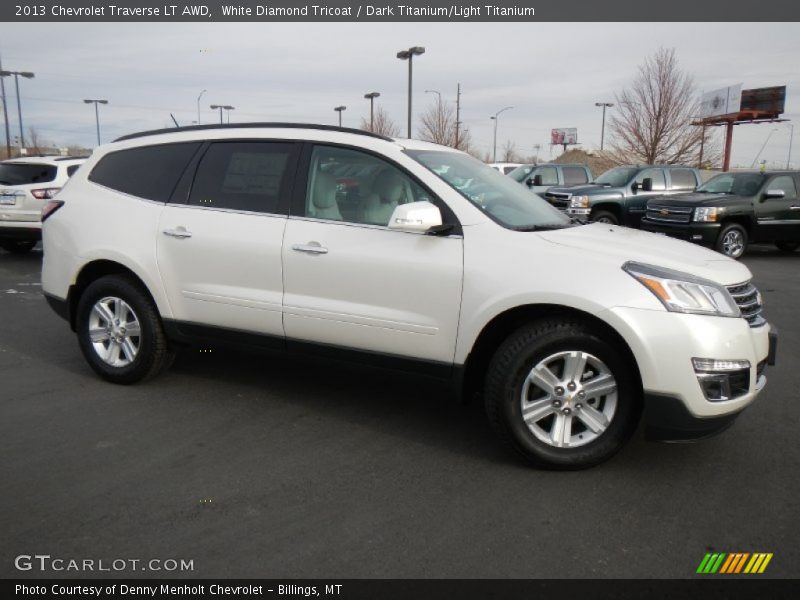 White Diamond Tricoat / Dark Titanium/Light Titanium 2013 Chevrolet Traverse LT AWD