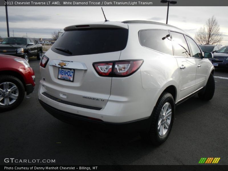 White Diamond Tricoat / Dark Titanium/Light Titanium 2013 Chevrolet Traverse LT AWD