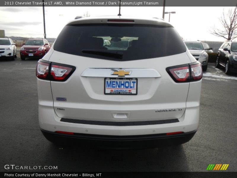 White Diamond Tricoat / Dark Titanium/Light Titanium 2013 Chevrolet Traverse LT AWD